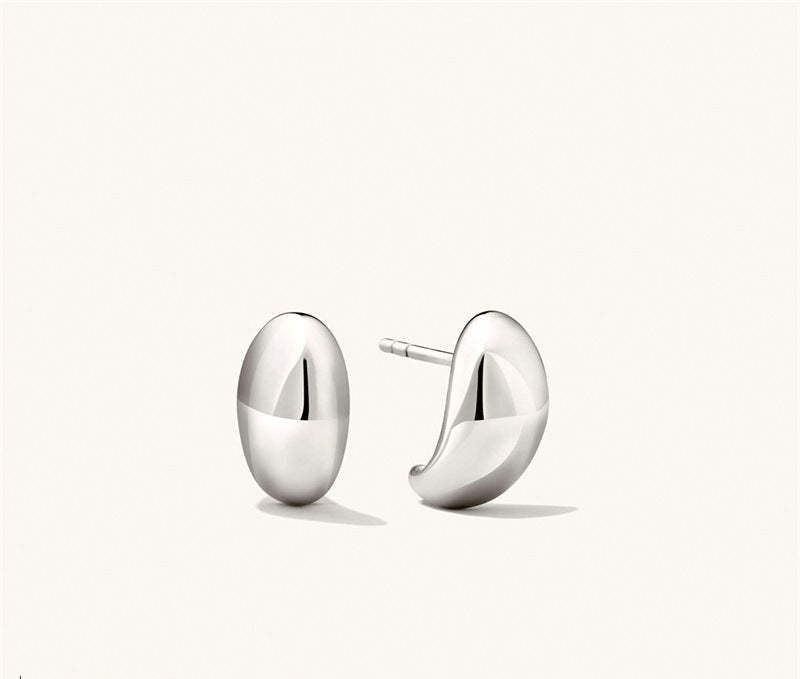 Sculptural Bean Stud Earrings