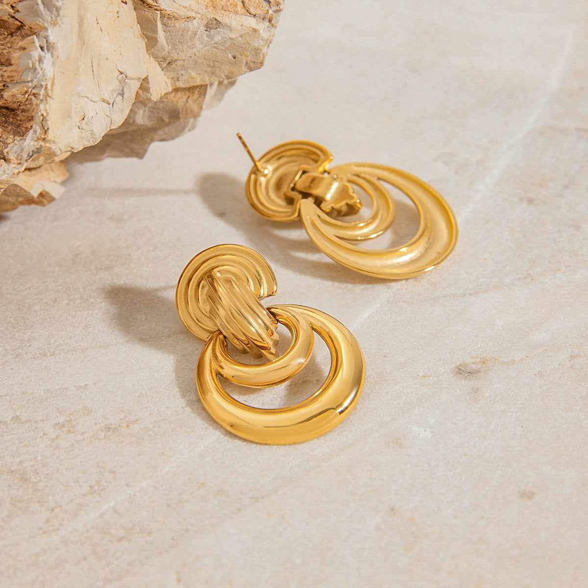 Sculpted Orbit Drop Earrings