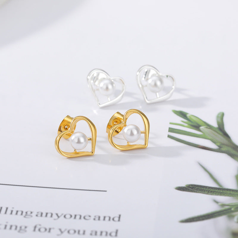 Luminous Embrace Heart Studs