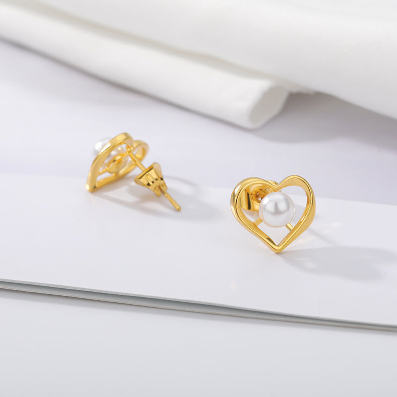 Luminous Embrace Heart Studs