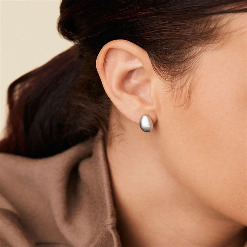 Sculptural Bean Stud Earrings
