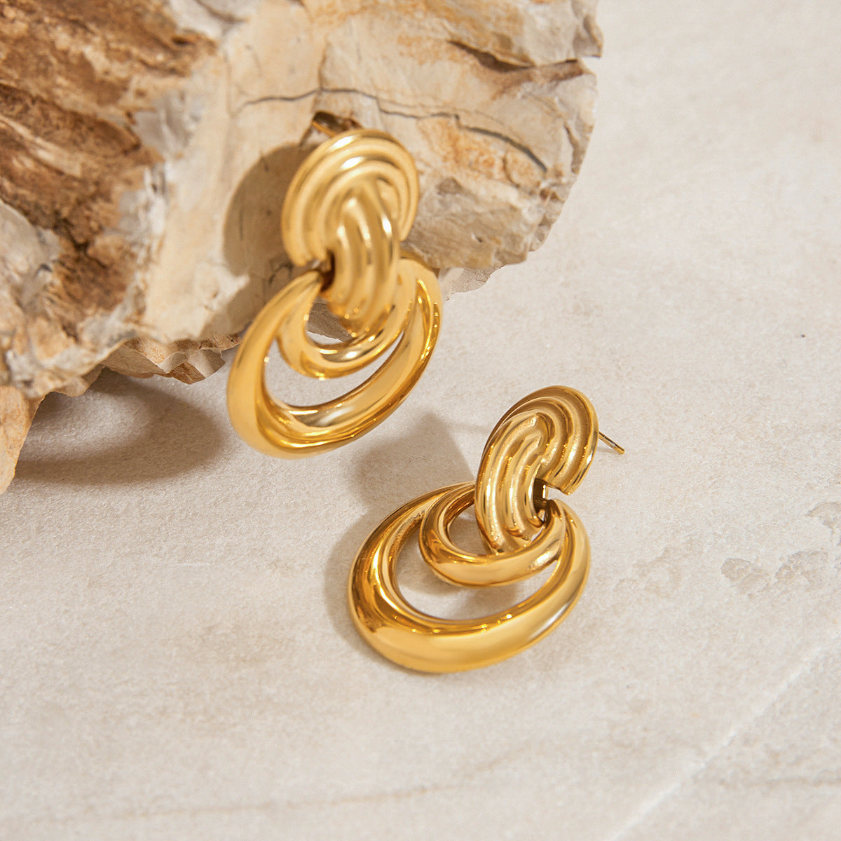 Sculpted Orbit Drop Earrings