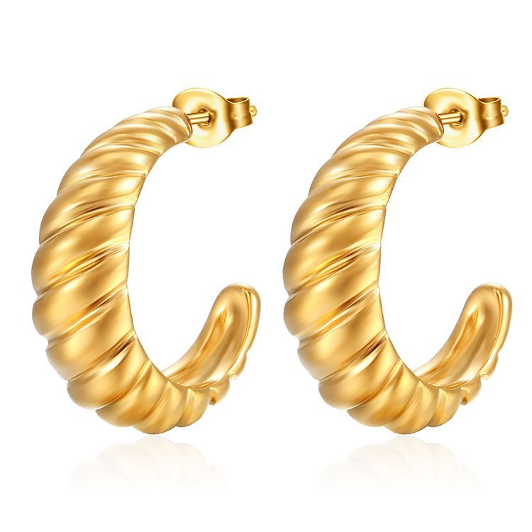 Regal Ribbed Twist Hoops