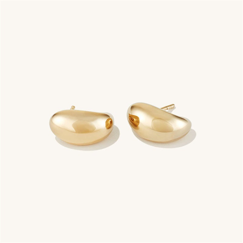 Sculptural Bean Stud Earrings