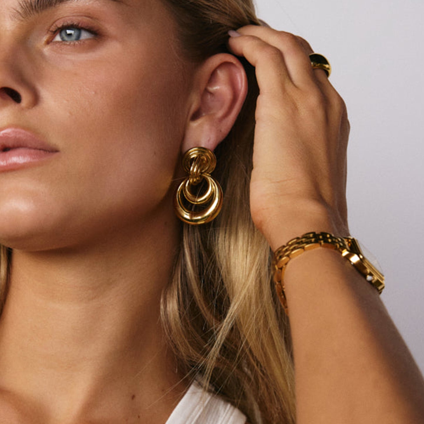 Sculpted Orbit Drop Earrings