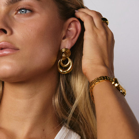 Sculpted Orbit Drop Earrings