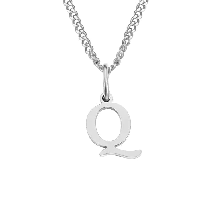 Initial Letter Necklace — Gold-Tone Minimal Pendant