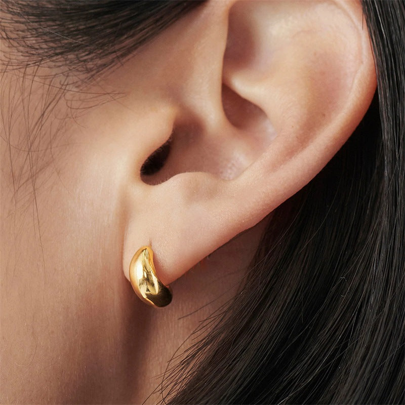 Sculptural Bean Stud Earrings