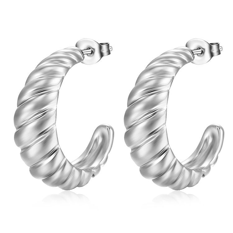 Regal Ribbed Twist Hoops