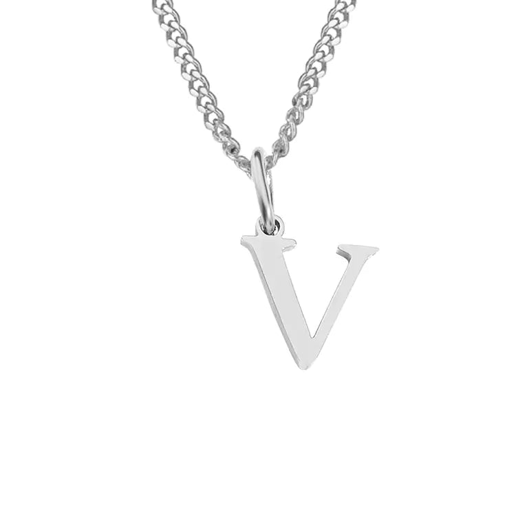 Initial Letter Necklace — Gold-Tone Minimal Pendant