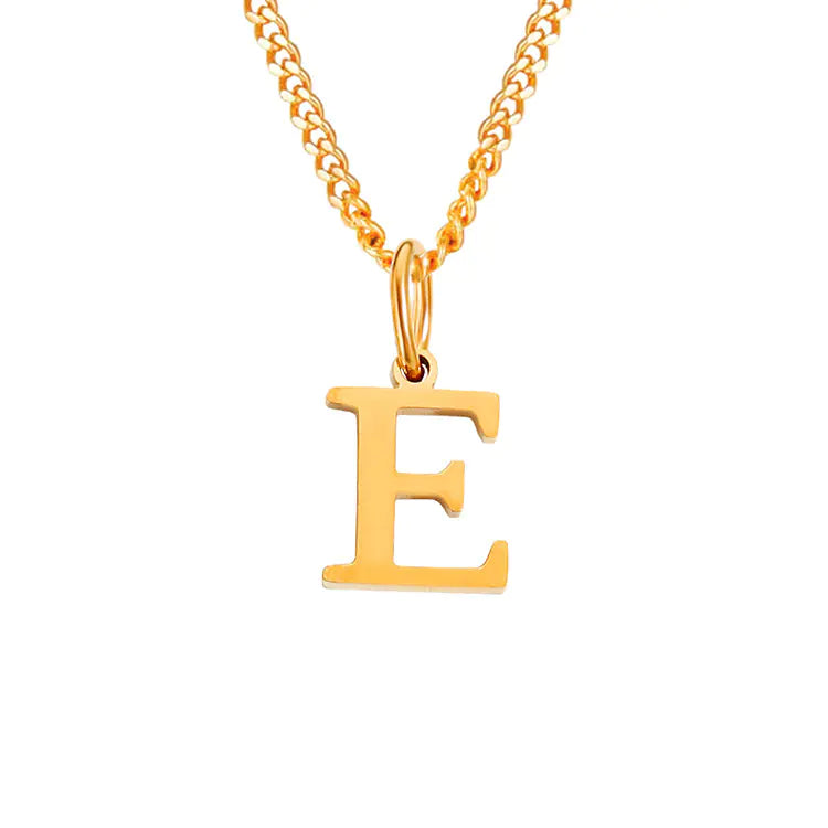 Initial Letter Necklace — Gold-Tone Minimal Pendant