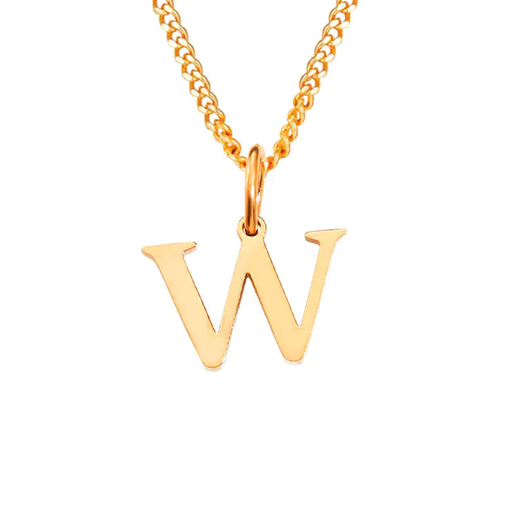 Initial Letter Necklace — Gold-Tone Minimal Pendant